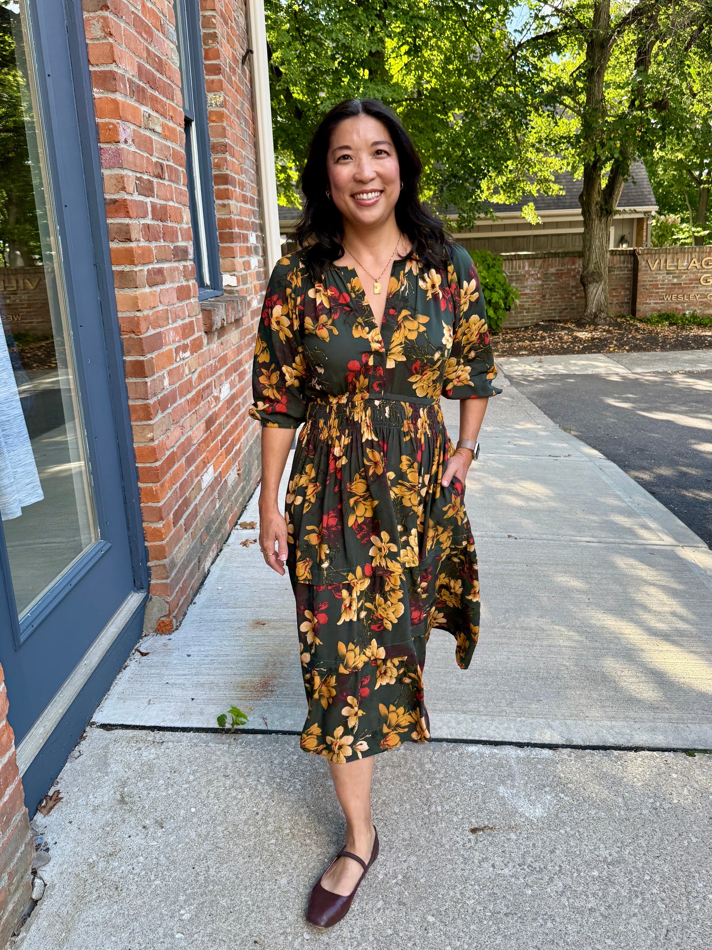 Portofino Midi Dress 3/4 sleeve