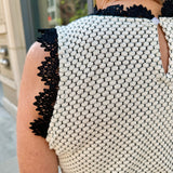 Sweater Knit Tank with Lace
