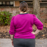 Contrasting V- Neck Top