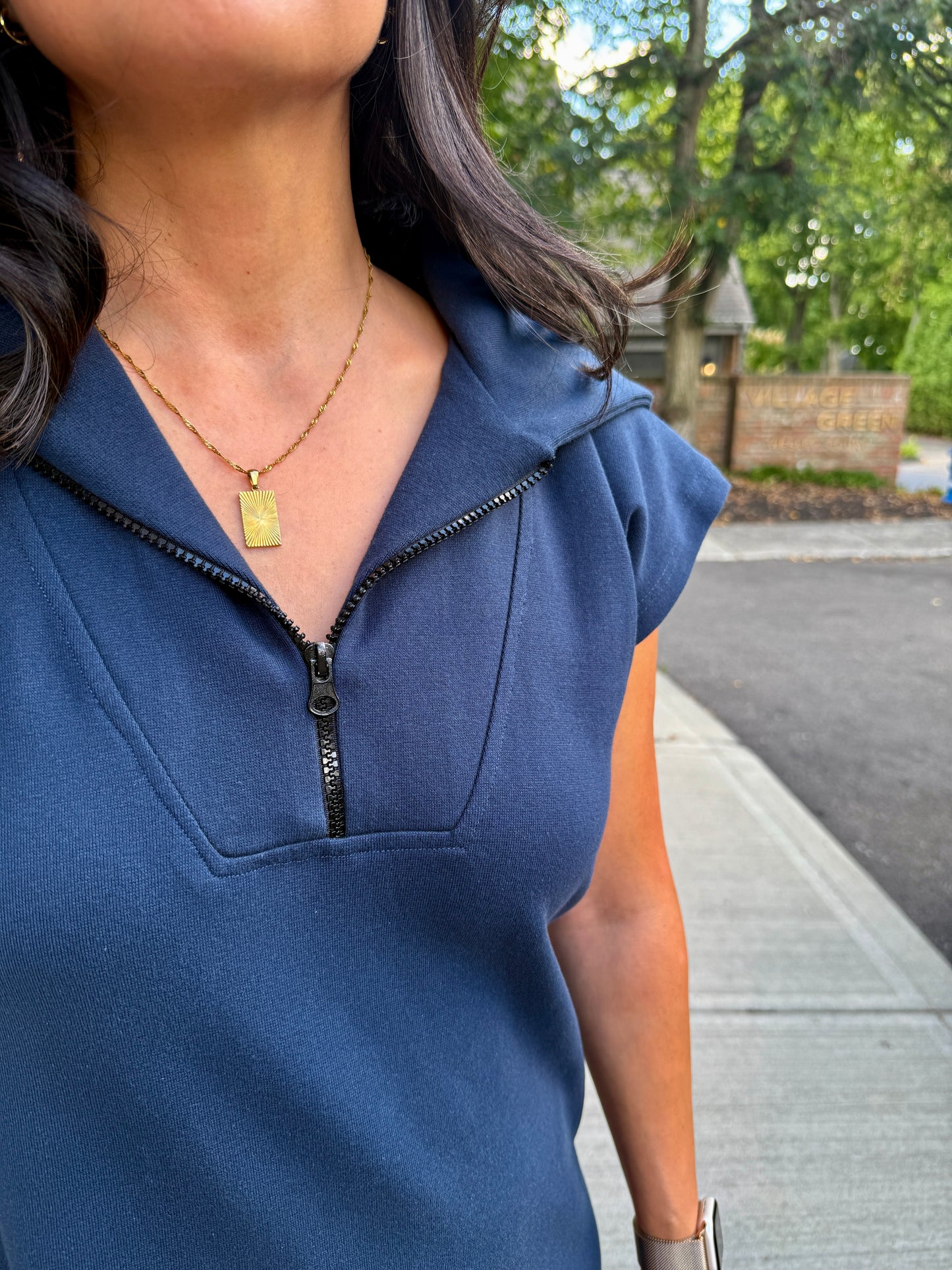 1/2 zip tunic dress
