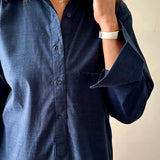 Linen Shirt Dress with Bottom Ruffle