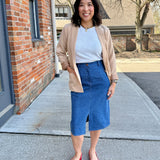 Denim Mid-Length Skirt