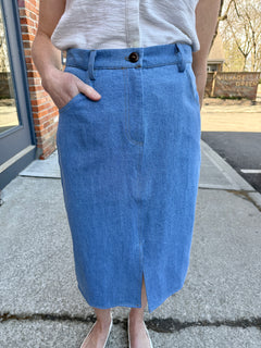 Denim Mid-Length Skirt