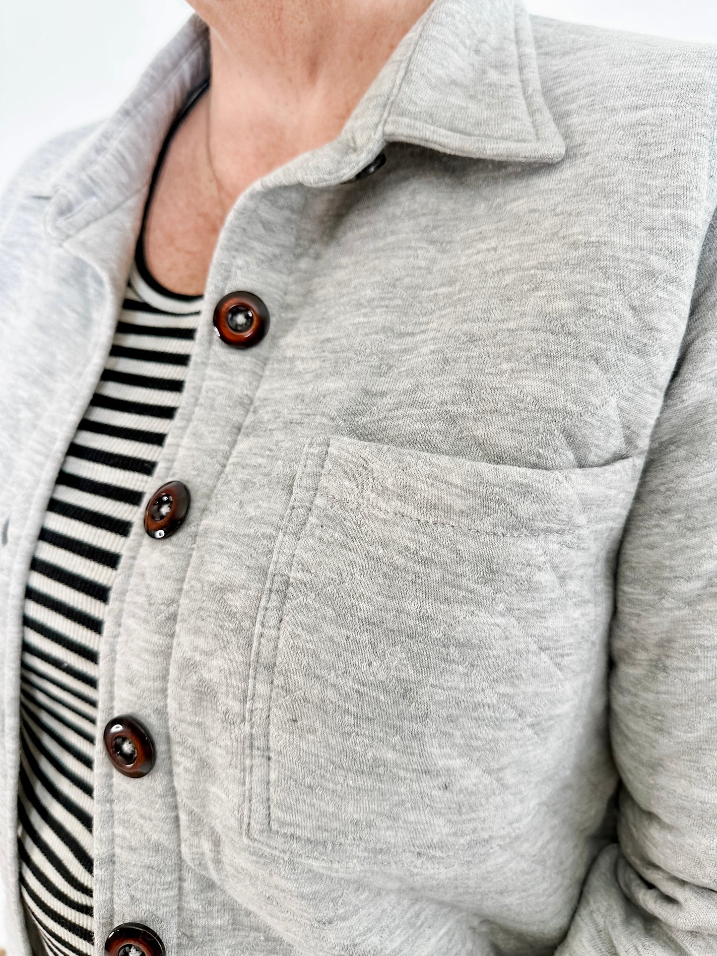 Quilted Button-Front Jacket