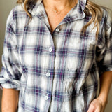 Plaid Button-Up Shirt