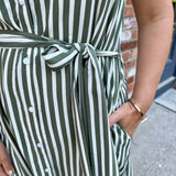 Sleeveless Shirt Dress with Tie
