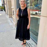 Mixed Media Eyelet Tank Dress