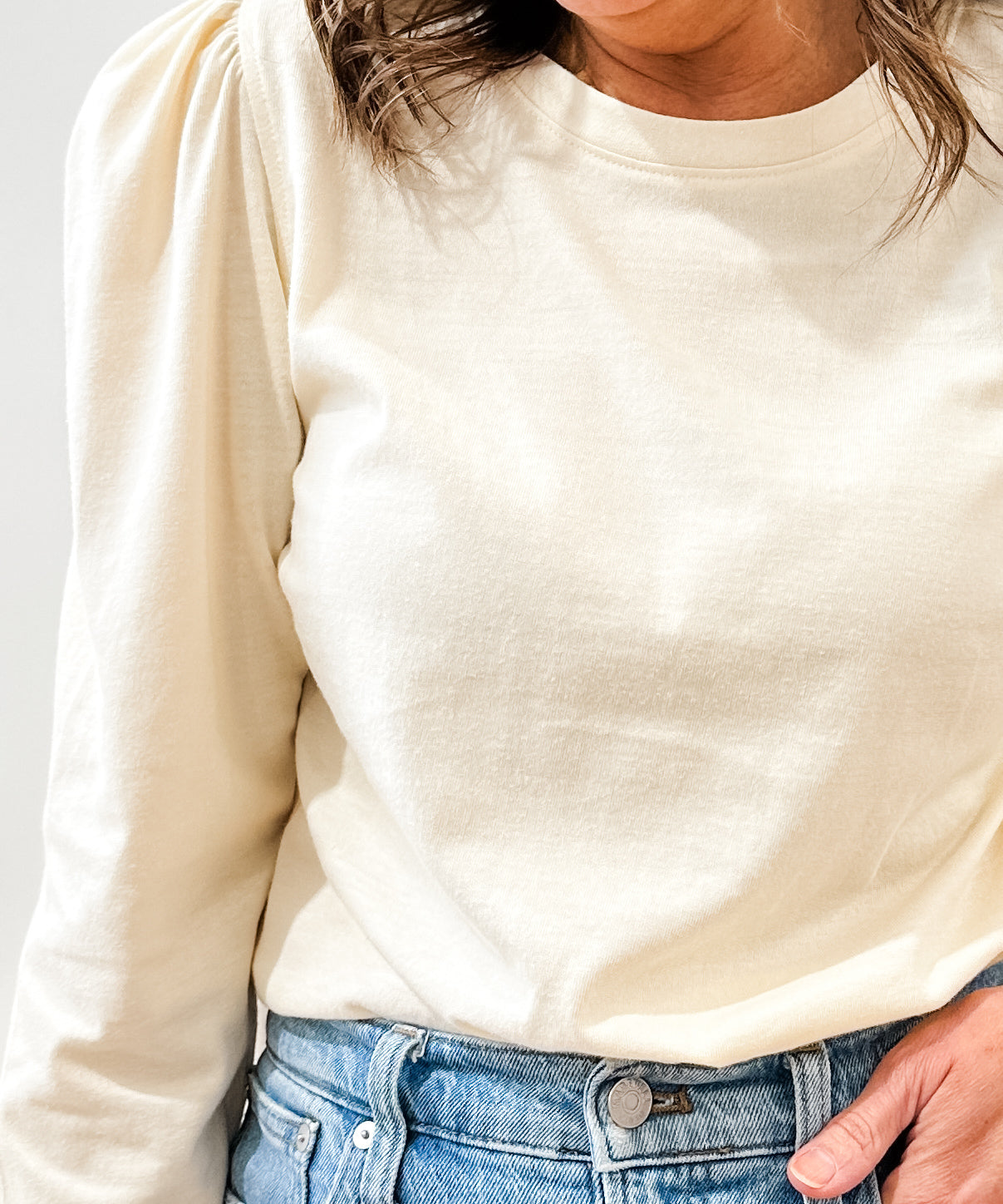 Puff Sleeve Pull Over Top