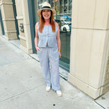 Chambray Button-Front Vest