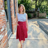 A-Line Button Front Skirt