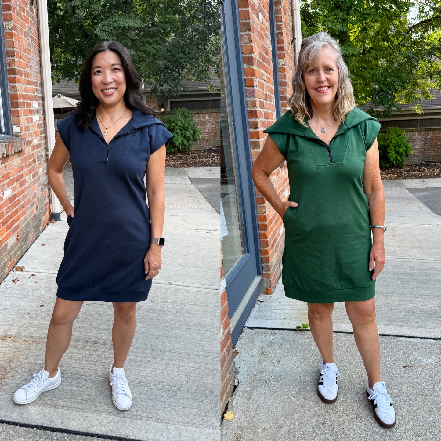 1/2 zip tunic dress