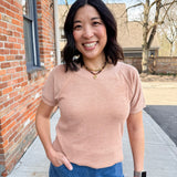 Short Sleeve Terry Raglan Sweater