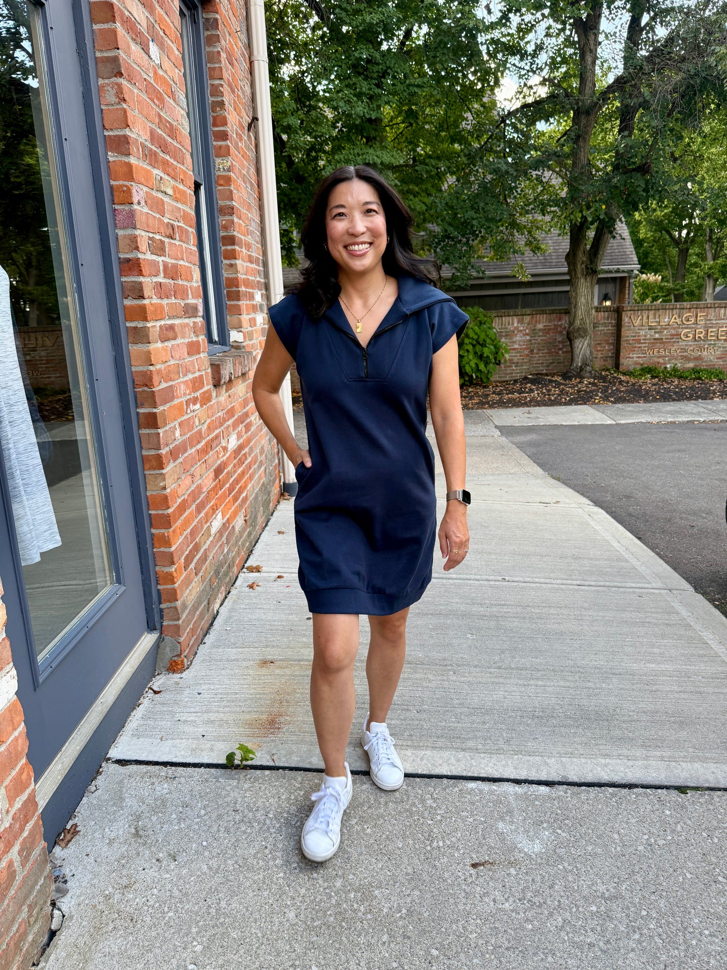 1/2 zip tunic dress