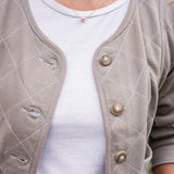 Quilted Jacket - Light Tan French Terry