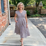 Jewel Button-Front Midi Dress