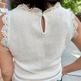 Sweater Knit Tank with Lace