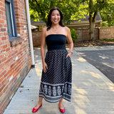 Mixed Media Strapless Dress