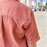 Open Collar V-Neck Button-up Blouse