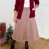 A-Line Button Front Skirt