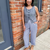 Chambray Button-Front Vest