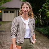 Quilted Jacket - Light Tan French Terry