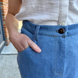 Denim Mid-Length Skirt