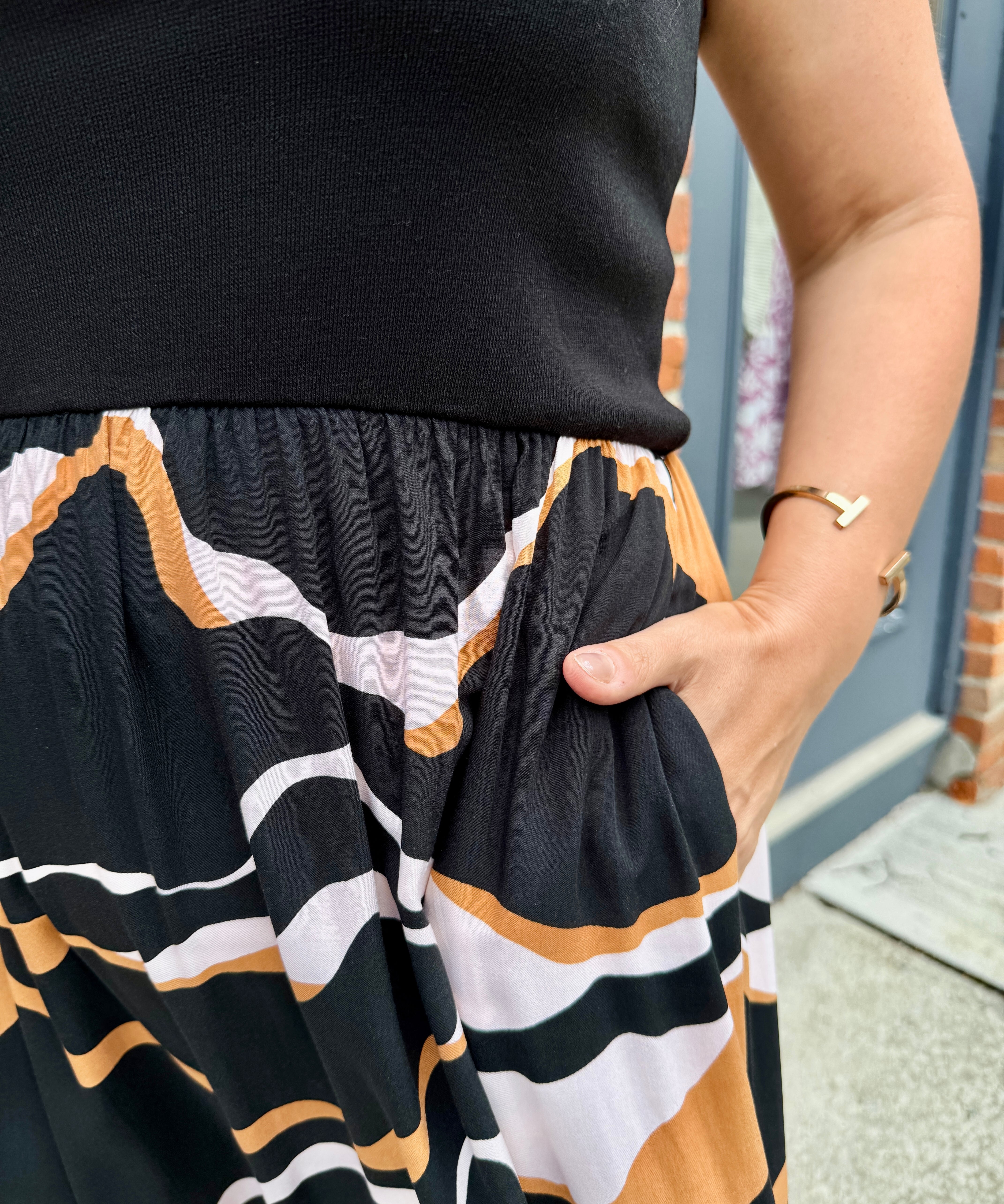 Spaghetti Strap Mixed Media Dress