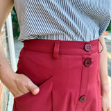 A-Line Button Front Skirt