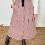 A-Line Button Front Skirt