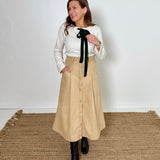 A-Line Button Front Skirt