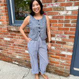 Chambray Button-Front Vest