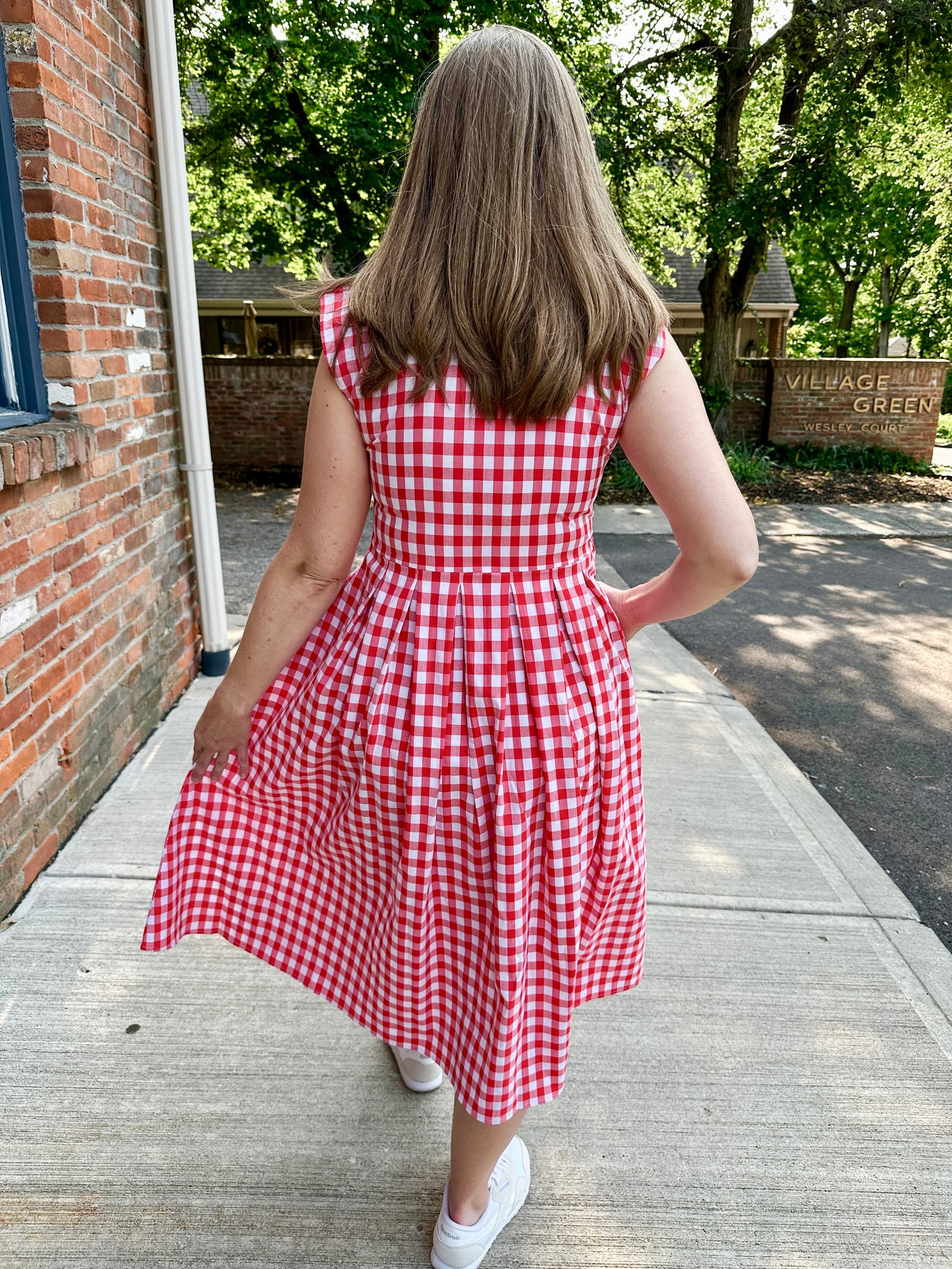 Jewel Button-Front Midi Dress