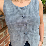 Chambray Button-Front Vest