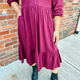 Tiered Knit Shirt Dress