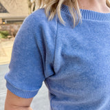 Short Sleeve Terry Raglan Sweater