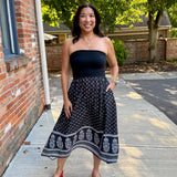 Mixed Media Strapless Dress