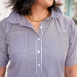 Short Sleeve Mini Shirt Dress