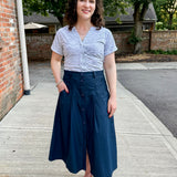 A-Line Button Front Skirt