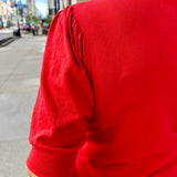 elbow sleeve jersey top