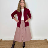 A-Line Button Front Skirt