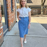 Denim Mid-Length Skirt