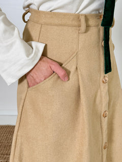 A-Line Button Front Skirt