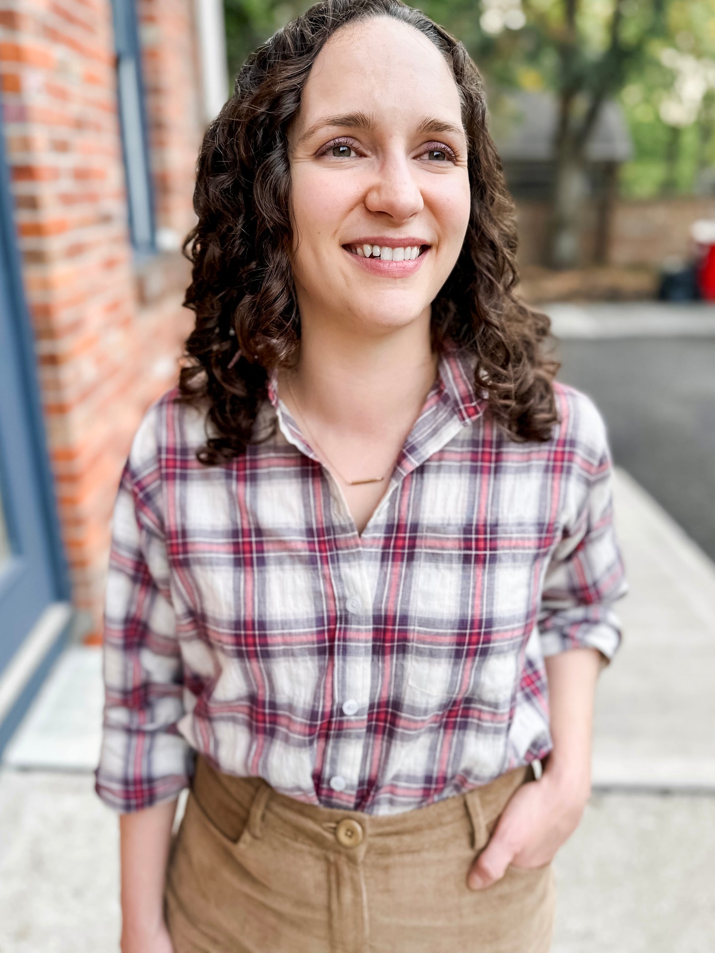 Plaid Button-Up Shirt