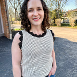 Sweater Knit Tank with Lace