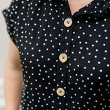 Short Sleeve Button Up Shirt & Polka Dot Shorts