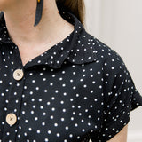 Short Sleeve Button Up Shirt & Polka Dot Shorts