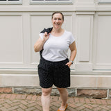 Short Sleeve Button Up Shirt & Polka Dot Shorts