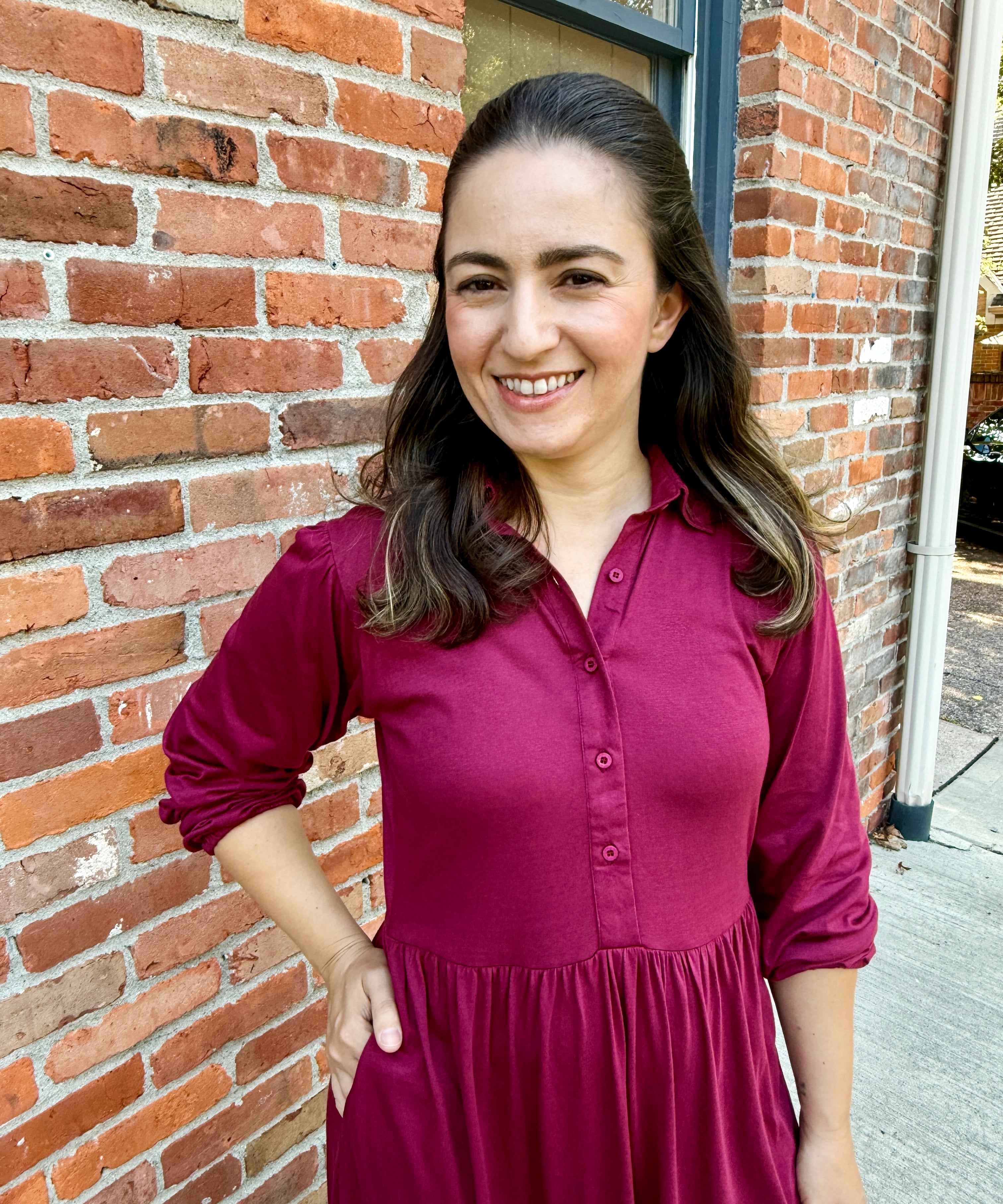 Tiered Knit Shirt Dress