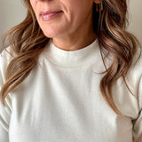 Elbow Sleeve Mock Neck