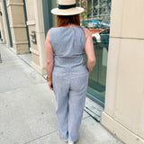 Chambray Button-Front Vest